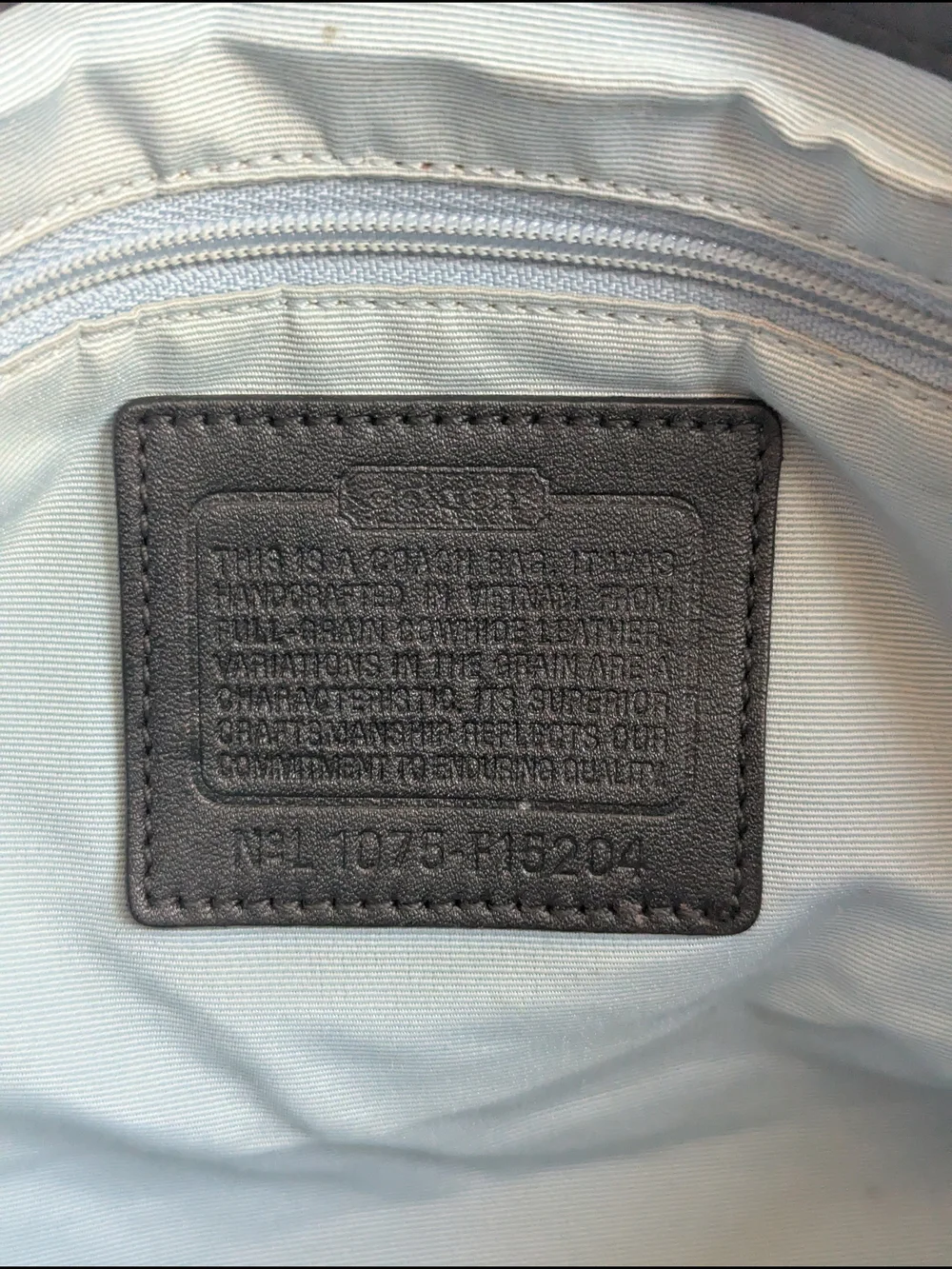 Coach Black Leather Shoulder Bag with Buckle Accent